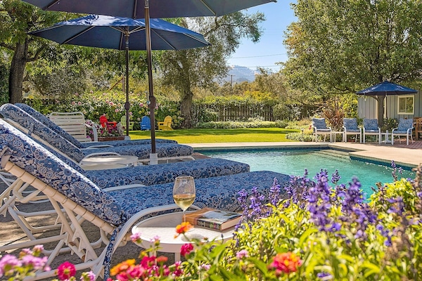 Relax by the pool surrounded by vineyards and mountains. Privacy and tranquility