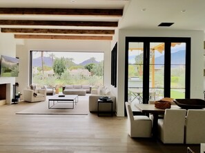 Smart TV, fireplace, video games, books