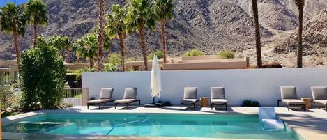 Piscine extérieure, piscine chauffée