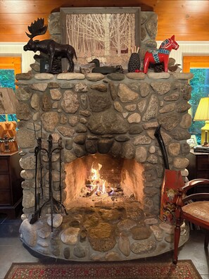 Interior - 125 Year Old Log Cabin in Good Hart/Tunnel of Trees Lake Michigan Beach Access! (Harbor Springs)