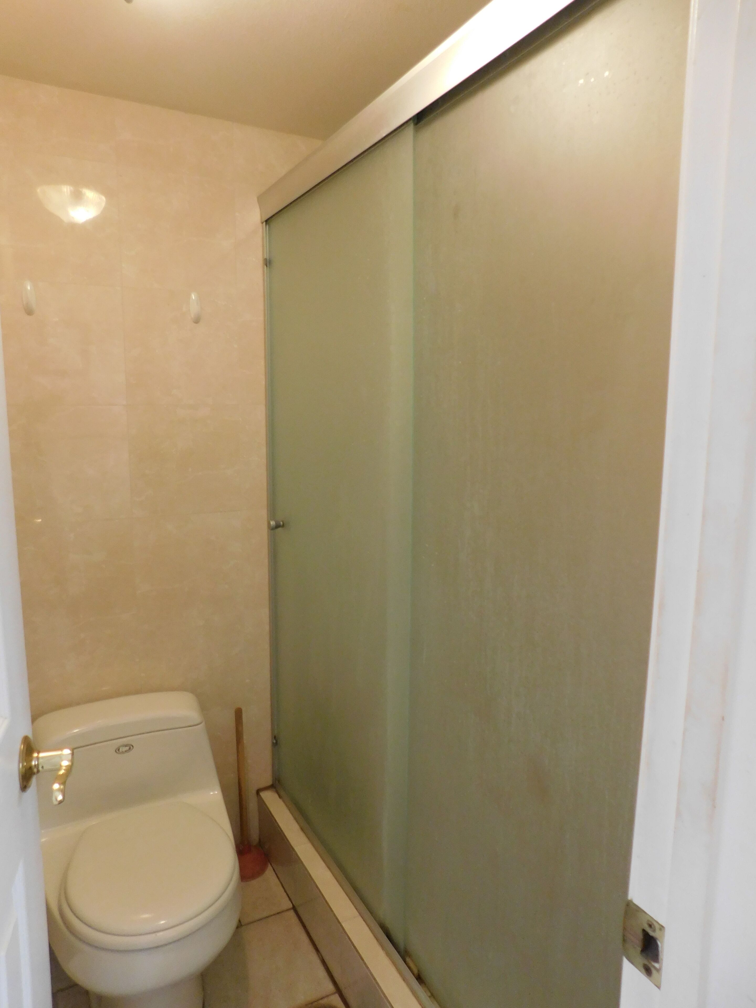 Hair dryer, towels, toilet paper