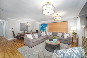 Smart TV, fireplace, video games, DVD player