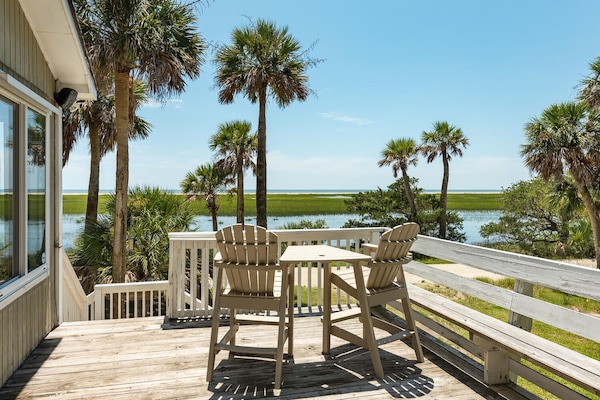 Side deck looking over marsh to the ocean