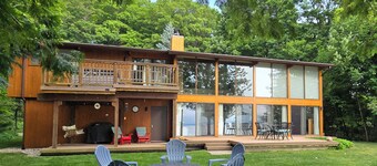 Private Lakefront Suttons Bay Home with Hot Tub, Newly Renovated Beach and A/C!