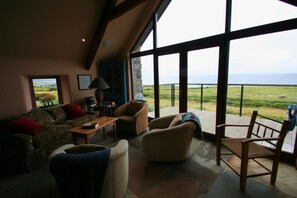 Peis, bøker, musikkbibliotek og stereoanlegg