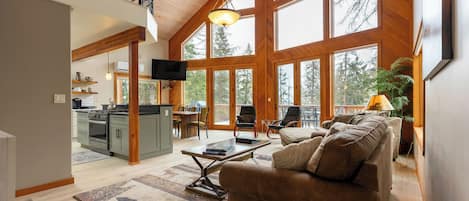 Smart TV, DVD player, books, video library