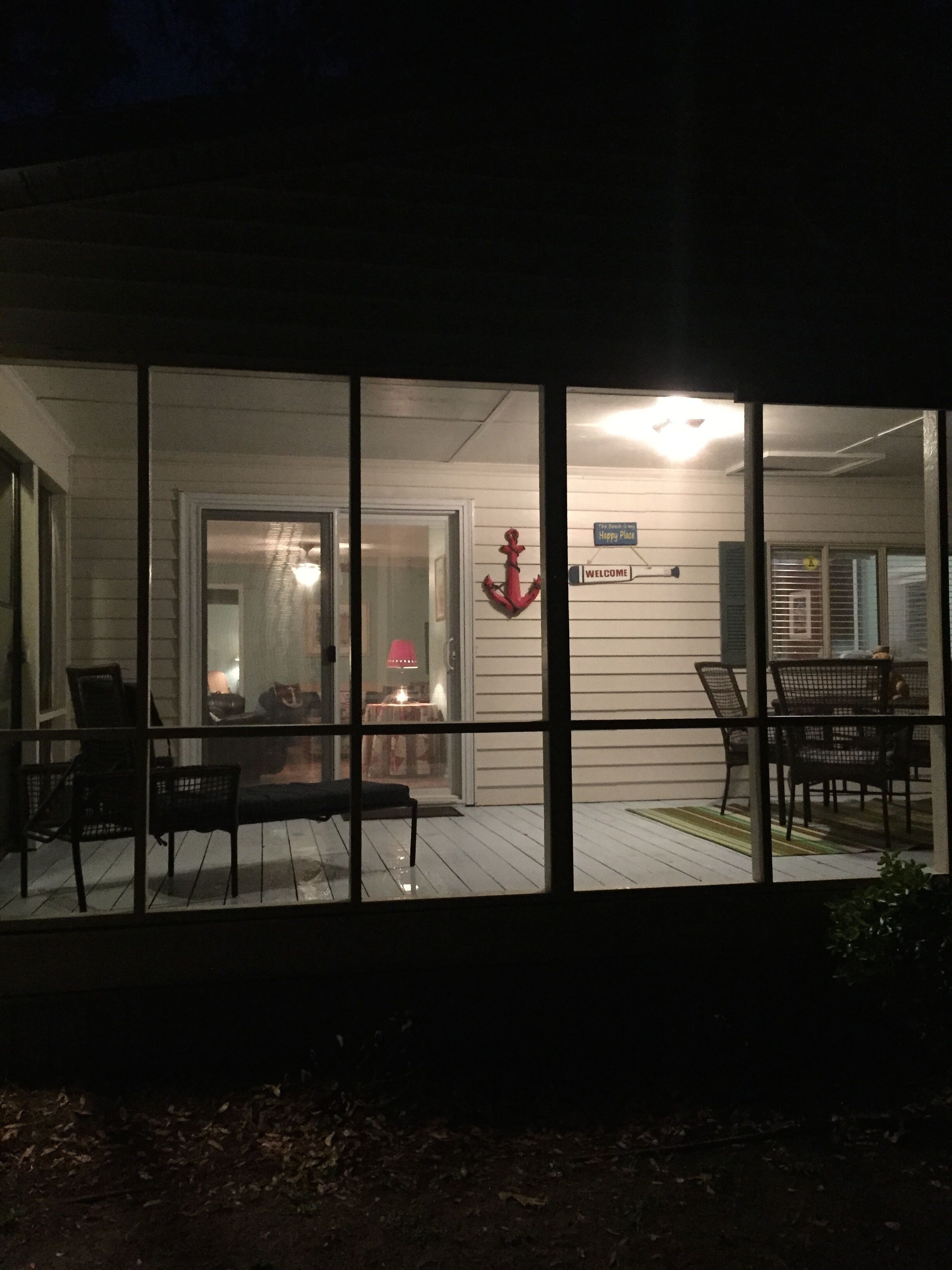 A great place to sit at night ...the screened porch