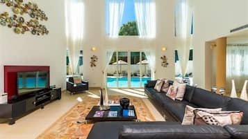 TV, DVD player, foosball, table tennis