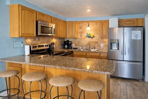 Private kitchen - Beachy Gulf-View 1BR on the 14th Floor with Seasonal Beach Chairs at the Summit (Panama City Beach)