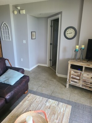 Smart TV, DVD player, books, video library