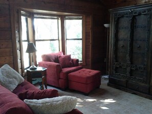 Smart TV, DVD player, video library, stereo