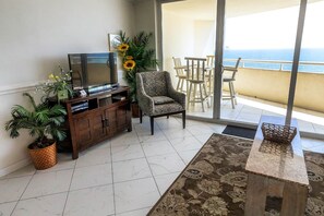 TV, DVD player, stereo