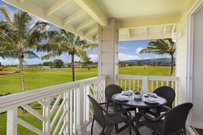 Outdoor dining - Pili Mai 11I: Tropical Condo w/ Fairway Views, AC, Shared Pool & Jacuzzi (Koloa)