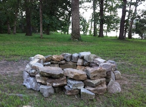 Fire pit looking out at the lake