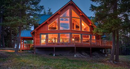 Secluded & Convenient Glacier-View Log Home on 15 Acres Fully Updated 3BR/2Bath