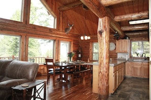 Dining - Secluded & Convenient Glacier-View Log Home on 15 Acres  Fully Updated 3BR/2Bath (Kalispell)