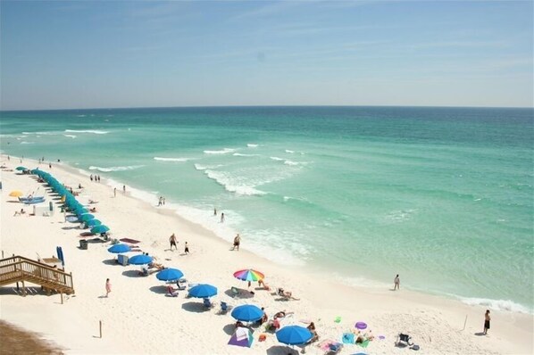On the beach, sun loungers - Exclusive Crystal Dunes Gulf-Front Condominium (Destin)