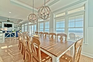 Dining -  Beautiful new Custom Oceanfront home with XL covered decks, pool and elevator.  (Ocean Isle Beach)