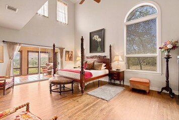 Master bedroom with Ralph Lauren king bed.