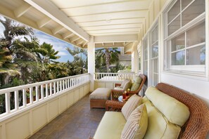 Terrace/patio - Plantation Cottage: Lavish Fairway Oasis w/ Pool/Spa, AC, and Gorgeous Sunsets! (Koloa)