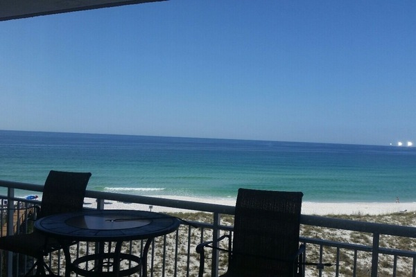 Beautiful view from balcony, Pub Height Table to see over balcony railing