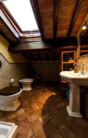 Ducha, secador de pelo, bidet, toallas