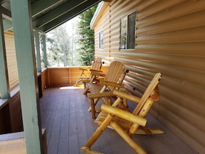 Terrace/patio - Comfortable well-equipped home in the aspens and quick 20 min to Yellowstone.   (Island Park)