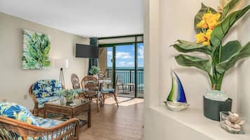 Flat-screen TV, DVD player