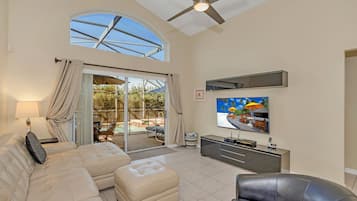 Smart TV, DVD player, table tennis, books
