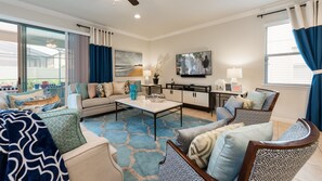 TV, video games, DVD player, foosball