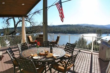 View of Main Deck. The 'gathering area'. Commanding views of the lake. 