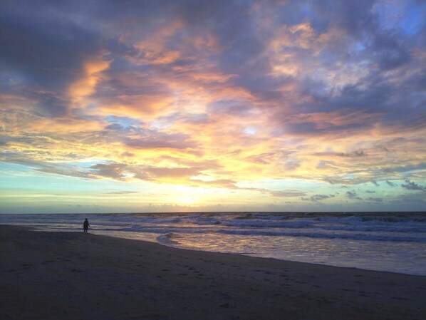 Na praia