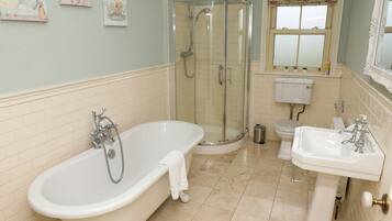 Bathtub, hair dryer, towels