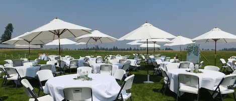 Outdoor banquet area