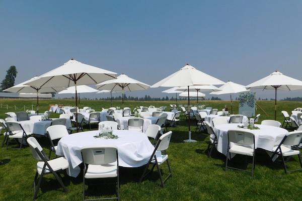 Outdoor banquet area