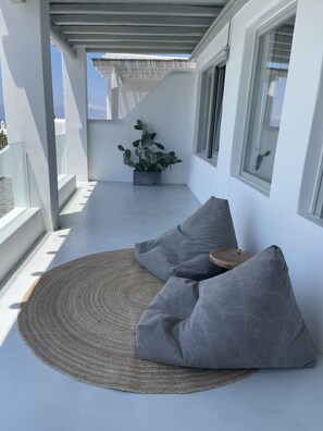 Terrace/patio - Serviced Luxury Villa | Unique Sunset View | Near the Town (Mykonos)