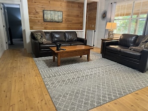 Smart TV, fireplace, video games, DVD player