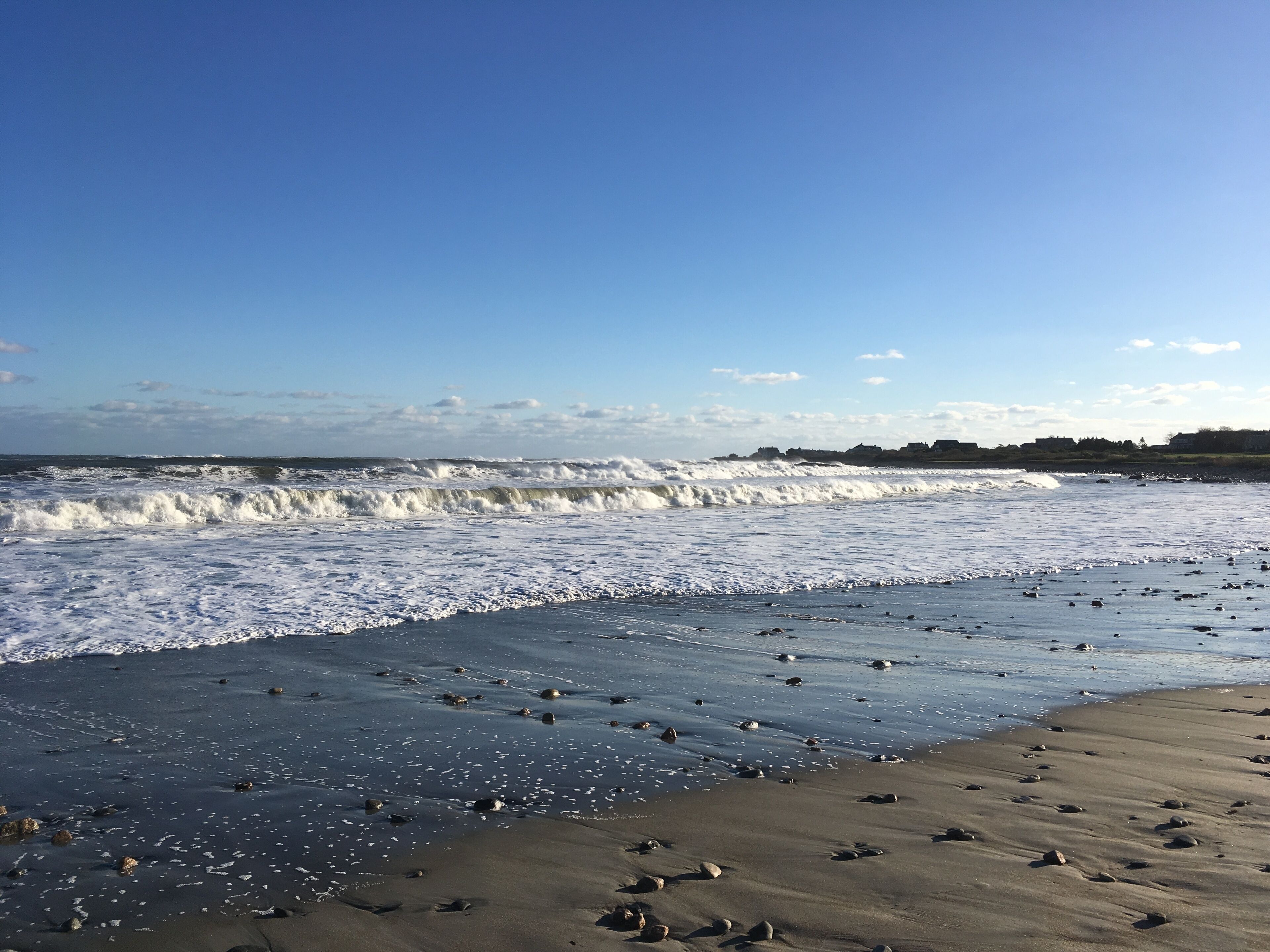 On the beach, sun loungers, beach towels
