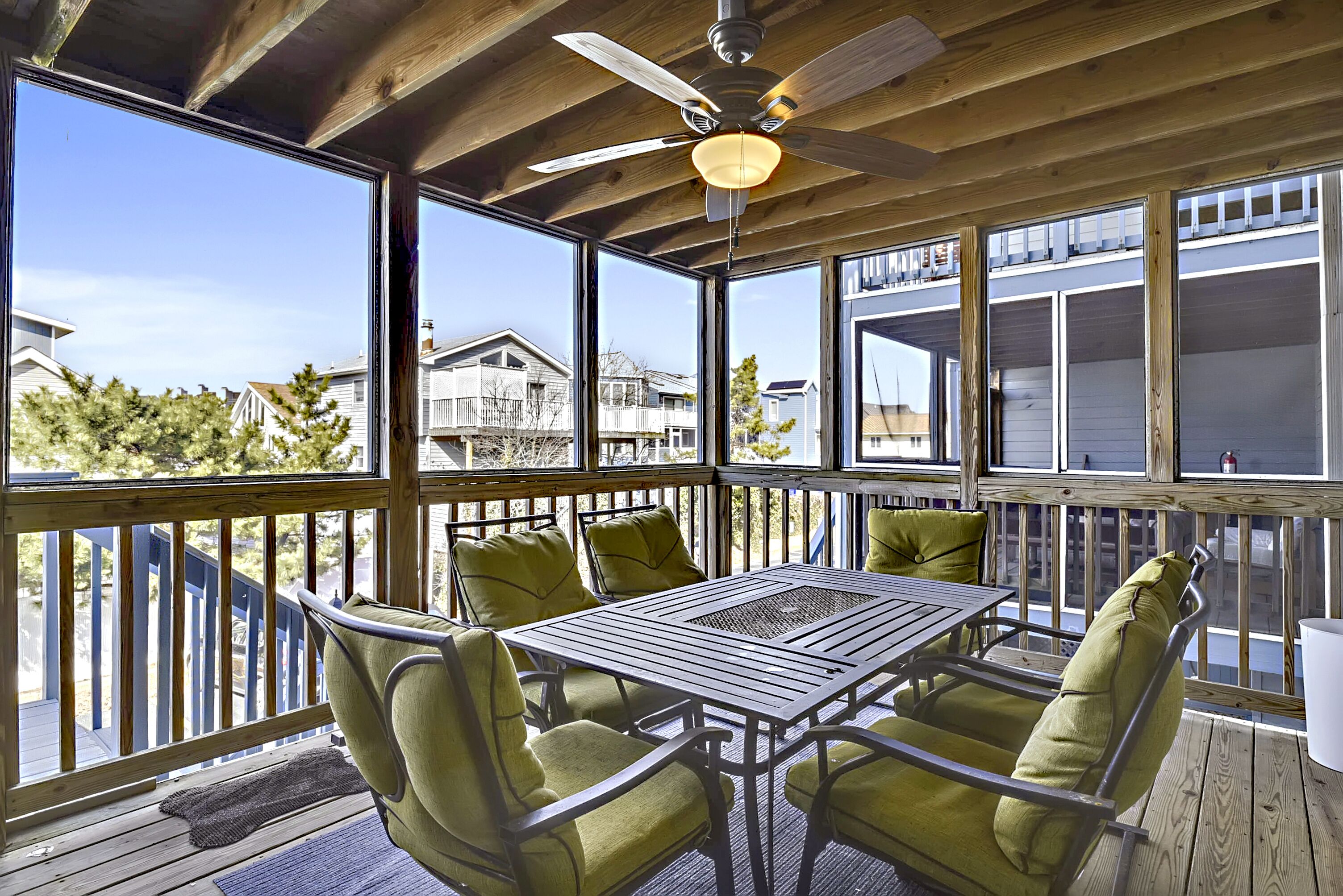 Covered and screened porch off kitchen
