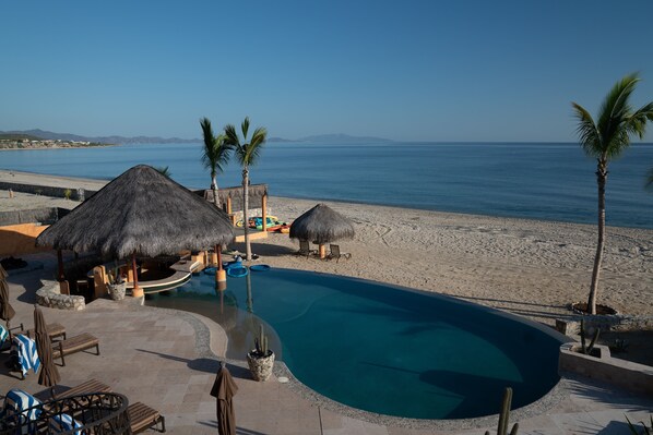 Outdoor pool, a heated pool - Casa Rodriguez Luxury Ocean Villa on Soft Sand Beach | Concierge & Staff  (El Cardonal)