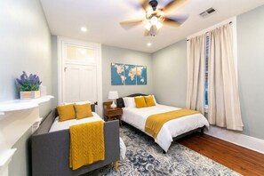 4 bedrooms, iron/ironing board, travel cot, WiFi