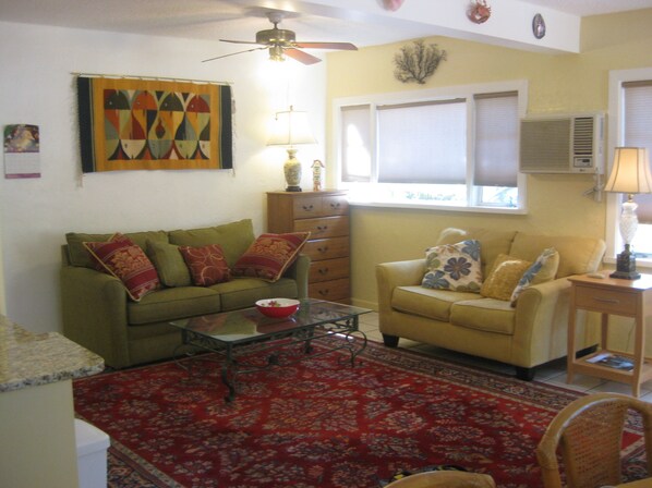 TV, DVD player, books