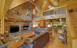 Smart TV, fireplace, DVD player, table football