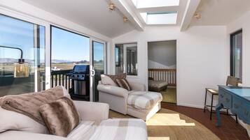 智能電視、壁爐、DVD 播放機、書籍