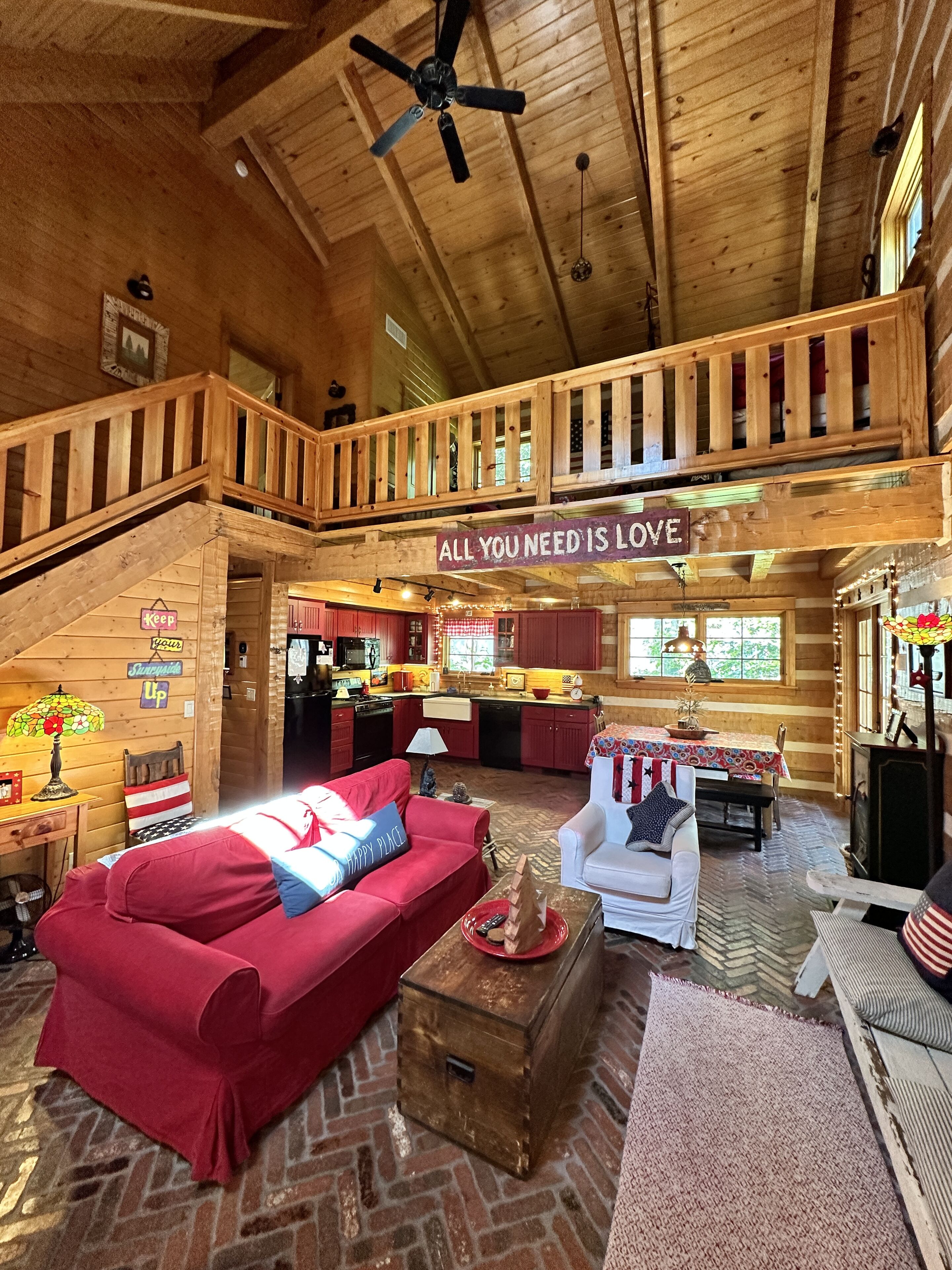 Smart TV, fireplace, DVD player, books