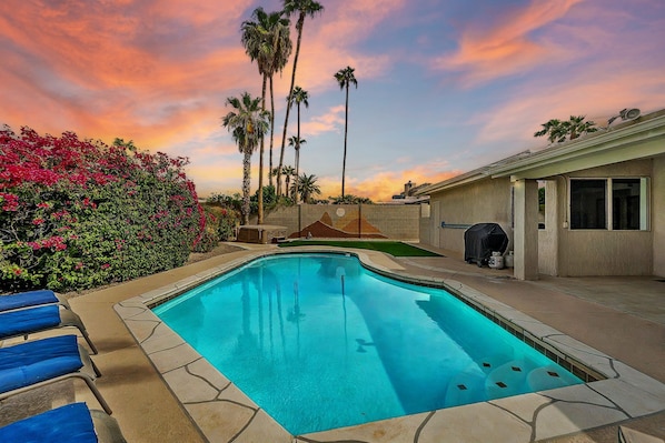 Outdoor pool, a heated pool - Near TPC Scottsdale. Pool, Hot Tub & Game Room- Sleeps 15 (Scottsdale)