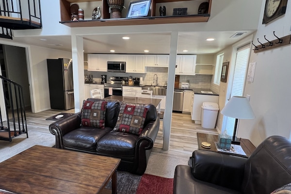 Televisión, chimenea, reproductor de DVD y videoteca