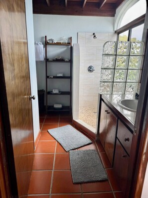 Dusche, Haartrockner, Bidet, Handtücher