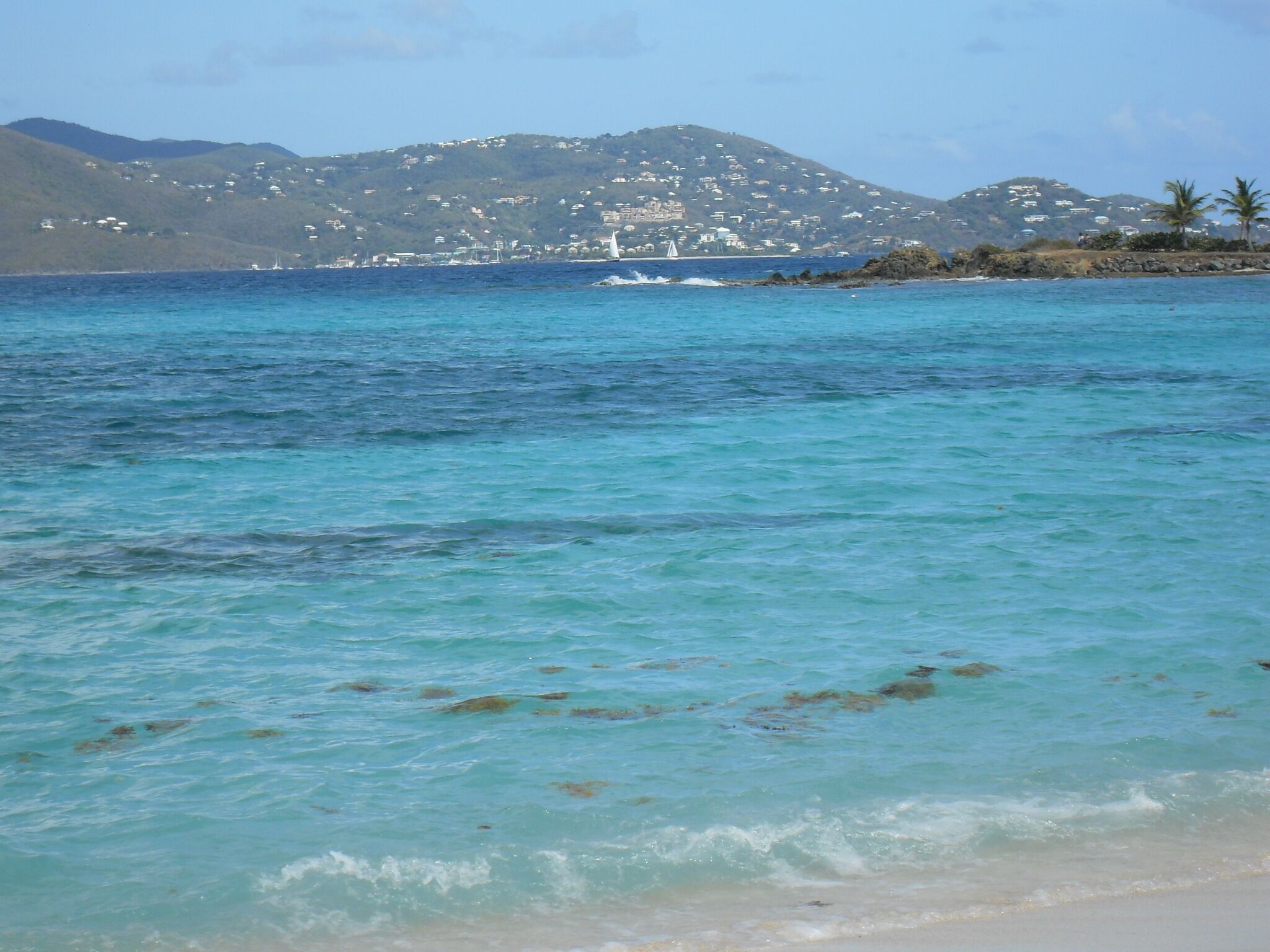 On the beach, sun-loungers, beach towels