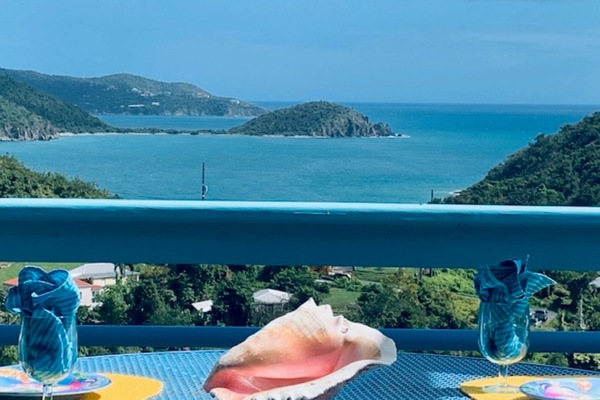 One of the two amazing views from the deck; this one looking east